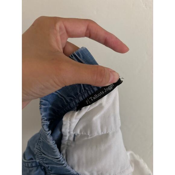 Talbots Pants Women's 2 Blue Jogger Weekend Wash High Rise Pockets Elastic Waist - Picture 8 of 11